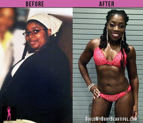 Amazing weight loss and transformation with female online fitness and bikini prep coach