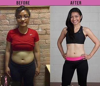 Client's weight loss transformation after hiring a personal trainer in Toronto from Build My Body Beuatiful